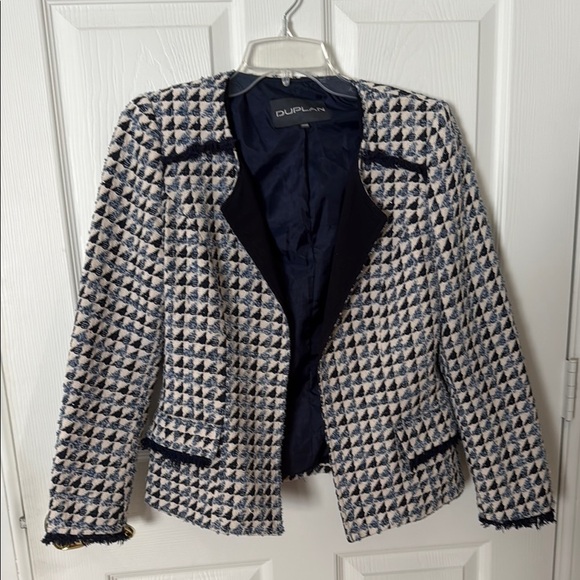 Women's Blue and White Jacket DUPLAN MX 28 sz6/8 - Picture 1 of 4